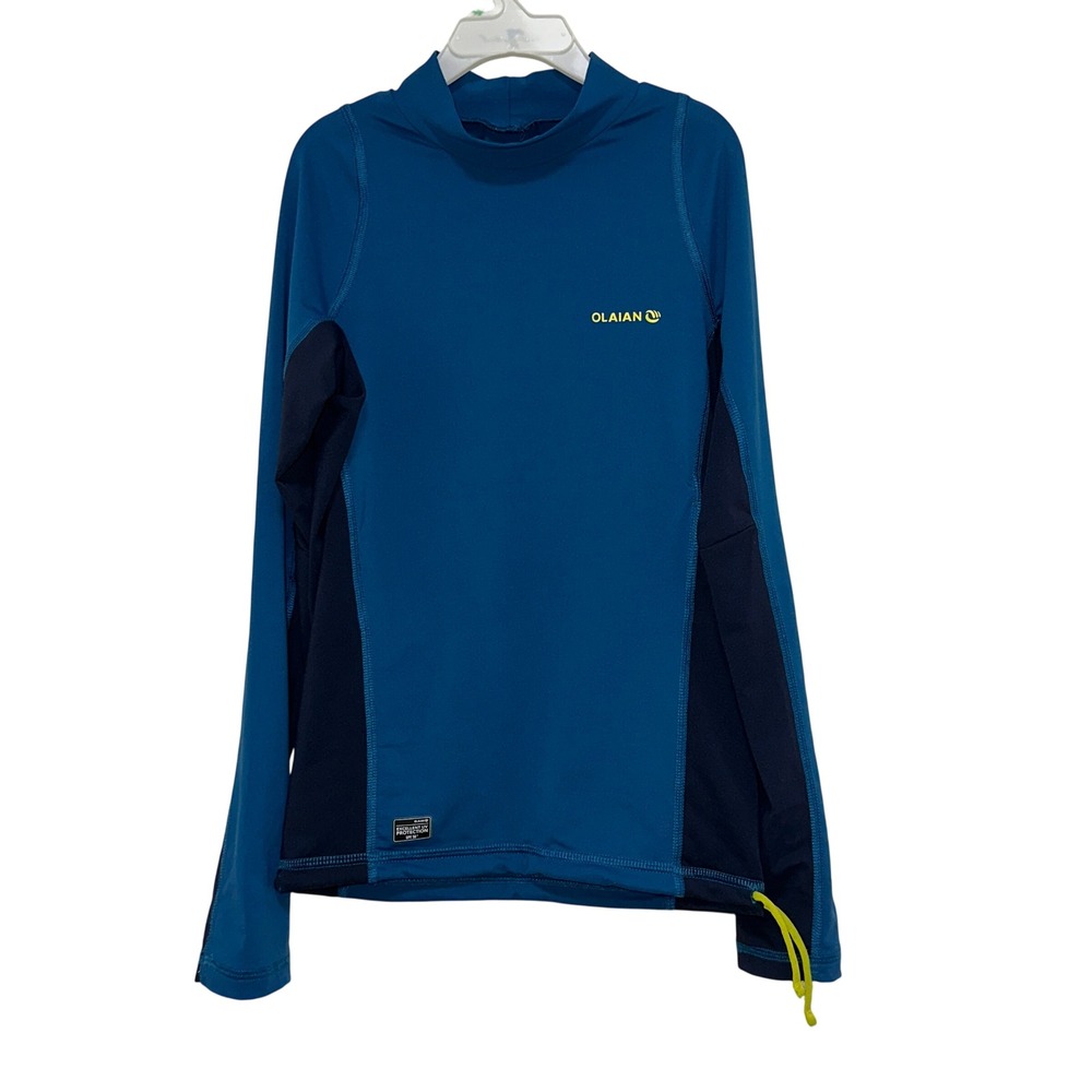 Decathlon Olaian Rash Guard Kids 14 Years Blue UPF 50+ Long Sleeve Top